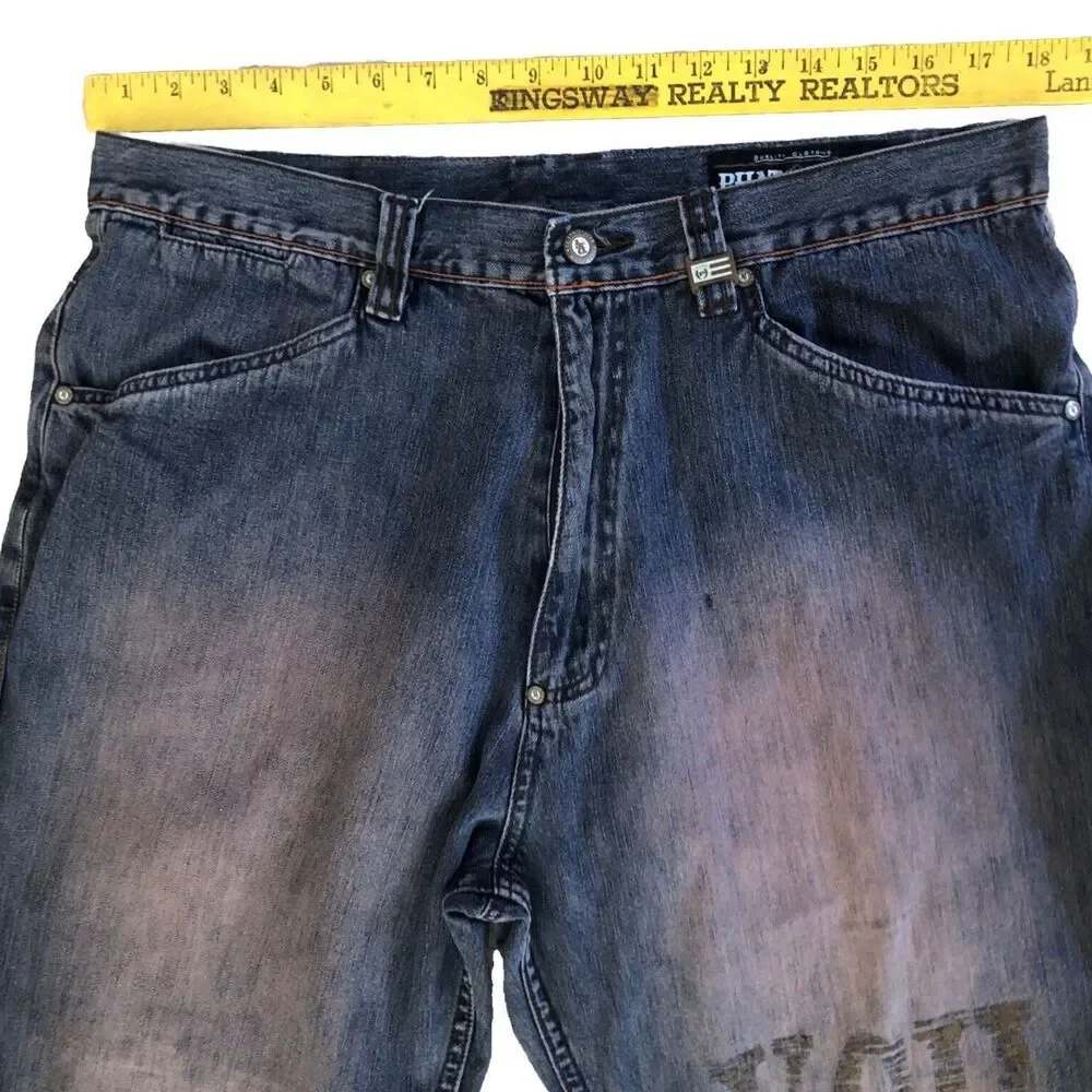 VTG Phat Farm Baggy Jeans Mens Size 36x32 Wide Leg Streetwear Skater Grunge
